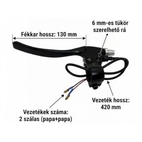 Fékkar bal fekete 6x130mm