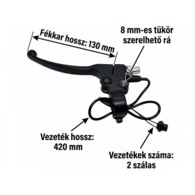 Fékkar bal fekete 8x130mm KL