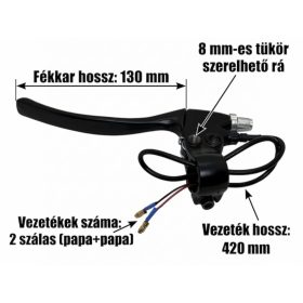 Fékkar bal fekete 8x130mm