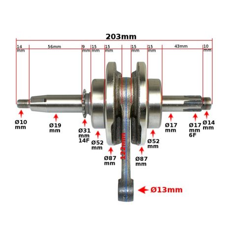 Főtengely 50/70cm3 FMB